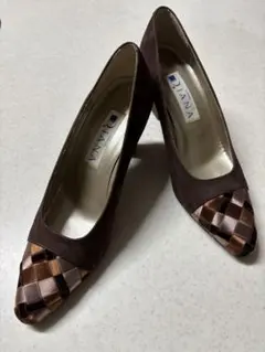 DIANA ブラウン 編み込みデザイン パンプス　美品