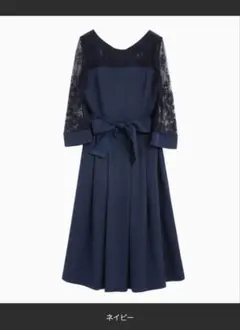 GIRL レース　ドレス　ネイビー