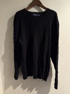 Polo Ralph Lauren ブラック ケーブルニット XL