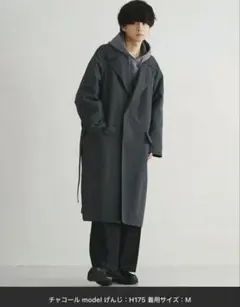 WYM 【廃盤商品】チャコールグレー ステンカラーコート Mサイズ