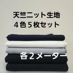 天竺ニット生地４色５枚セット