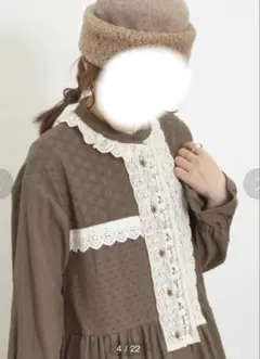 新品　サマンサモスモス　パッチワークレースワンピース　モカ　M