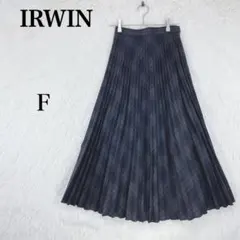 【IRWIN】レディース ロング プリーツスカート レトロ 日本製 F ブラックのサムネイル