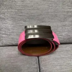 adidasアディダスピンクベルト メタルバックル付き