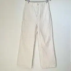 ショコラフィネローブ　デニム　パンツ　ズボン　アイボリー　Gパン　ストレート