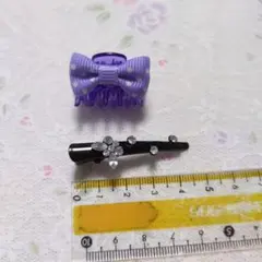 黒いクリスタル風ヘアピン、クリップ