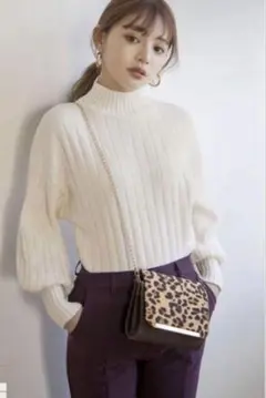 GRL ハイネックリブニットトップス　[ab022a] ブルー　グリーン