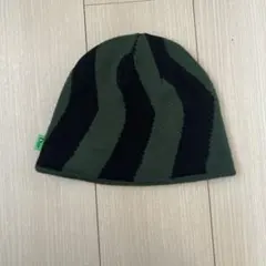 Dime ストライプニット帽 オリーブグリーン