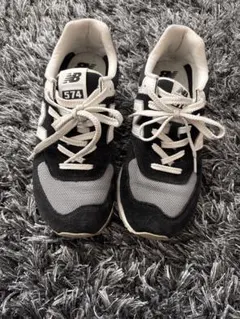 New Balance 574 ブラック/グレー スニーカー