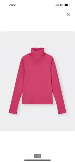 G Uリブタートルネックトップス XL ピンク