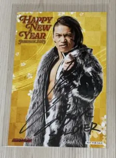 新日本プロレス 石森太二 サイン入りポストカード