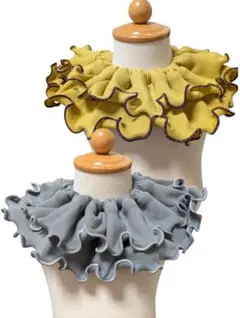 【2枚セット】360°フリルスタイ マスタード　グレー　メロウ