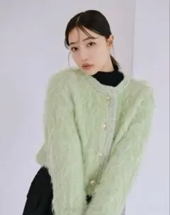 snidel ファーライクニットジャケット