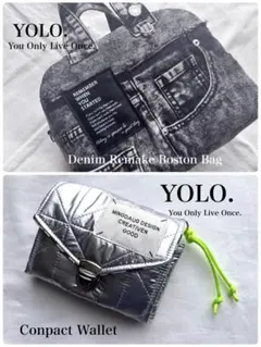 ケミカルウォッシュブラックデニムリメイクボストンバッグ