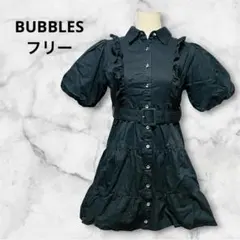 BUBBLES バブルス ティアードミニワンピース フリー 黒 ベルト付きのサムネイル