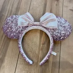 ディズニー ミニー スパンコール カチューシャ ピンクゴールド