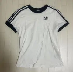adidas ストライプ 半袖Tシャツ ホワイト ブラック