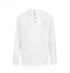 【即購入OK】CH柄 クロス刺繍 ロンT ブラック y2k グランジ white