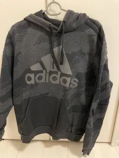 adidas グレー カモフラージュパーカー L