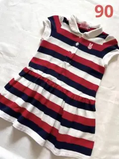 美品　ミキハウス　うさこ　ワンピース　ボーダー　90