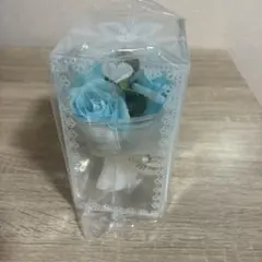 新品】ソープフラワー ミニブーケ ブルー クリアケース入り シャボンフラワー