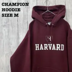 アメリカ古着　チャンピオン　ハーバードカレッジプリントスエットパーカー Mエンジ