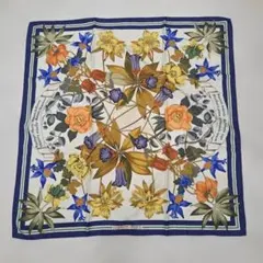 【HERMÈS】カレ90 ヘラスの花　花柄 シルクスカーフ 約90cm