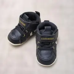 コンバース ベビーシューズ 12.5cm ブラック ゴールド 星柄 美品