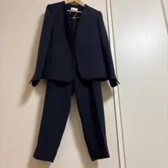 2024年トリアセブレンドカラーレスジャケット+テーパードパンツ　S ネイビー