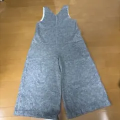 グレー Vネック ワイドレッグ サロペット　KBF