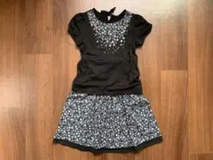 コムサ　Tシャツ スカート のセットアップ　黒系