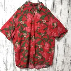 アロハシャツ TWO PALMS 開衿 レッド Sサイズ - メルカリ