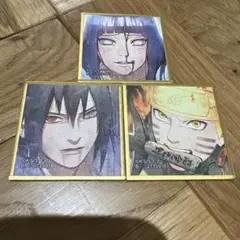 NARUTO 豆ガシャ色紙 第二弾 ナルト サスケ ヒナタ