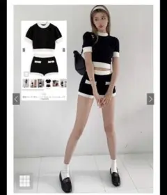 GRL ニットトップス ショートパンツ セットアップのサムネイル