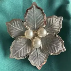 本真珠　パールブローチ 花モチーフ