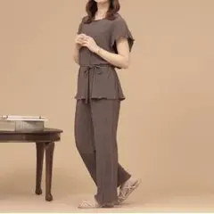 mil 楊柳セットアップS モカ