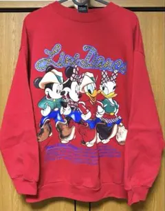 【希少】人気早い者勝ち！90s ディズニー　ミッキーマウス　古着　トレーナー　赤