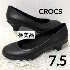 【美品】CROCS レディース　レザー　パンプス　7.5 黒のサムネイル