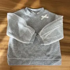apres les cours グレー シースルー パフスリーブ トレーナ100