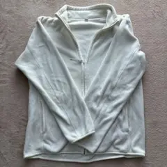 ユニクロ　メンズ　ホワイト フルジップ フリースジャケット L