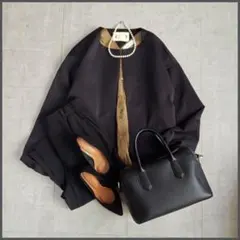 きれいめオフィスカジュアル コーデ売り 大きめ セットアップ ブラック系