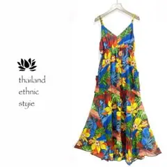 専用です【新品】キャミワンピース　シワ加工　花柄　夏　リゾート　フェス　F529