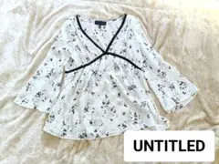 【極美品】アンタイトル シフォンブラウス 2 M レース 花柄 ホワイト 清楚