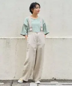 シマロン✖︎フリークスストア　別注リネンミニタリーサロペット