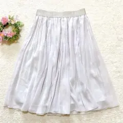 小さいサイズ★美品 【ココディール】 シアー プリーツスカート （34） グレーのサムネイル