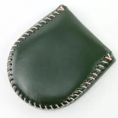 本革コインケース 小銭入れ 完全手作り 手縫い コンパクト 使いやすい グリーン