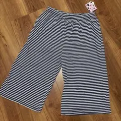 部屋着　ルームウェア　ボーダー　ハーフパンツ　3L 大きいサイズ　ネイビー　新品