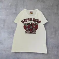 MARVEL レディースTシャツ ラインストーン キャラ 綿ポリ 白 L Y2Kのサムネイル