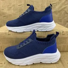 新品★レディース★23.5cm★厚底スリッポン ダッドスニーカー 紺色 3738