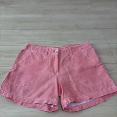 トミーバハマ　ショートパンツ　麻100% サーモンピンク系　サイズ4※採寸要確認のサムネイル